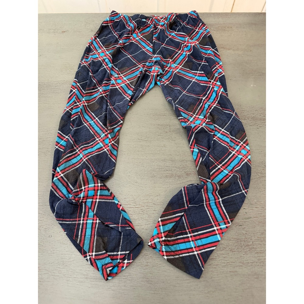 Bobbie Brooks Plus Size 1X Pajama Pants Navy Blue Red Turquoise Plaid Lounge